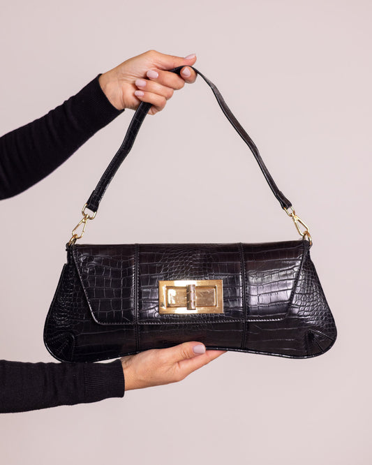 Borsa baguette  coccodrillo