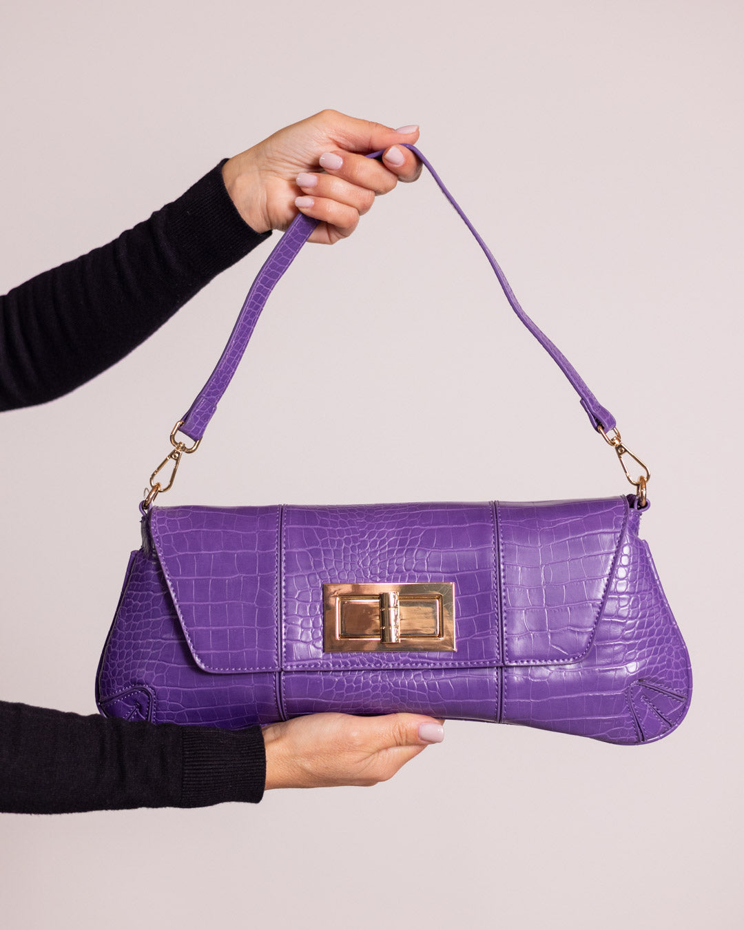 Borsa baguette  coccodrillo