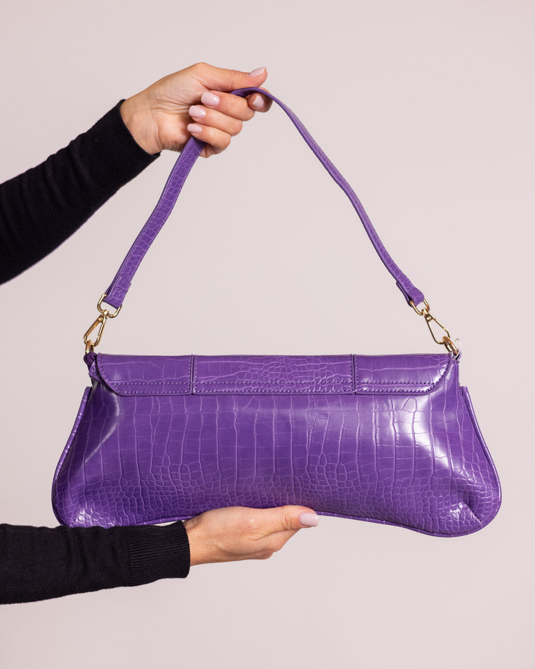 Borsa baguette  coccodrillo