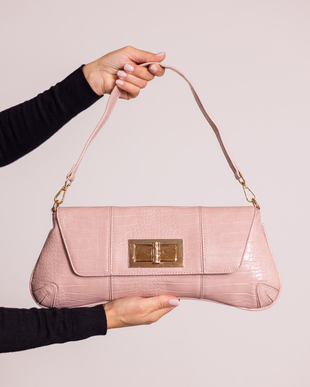 Borsa baguette  coccodrillo