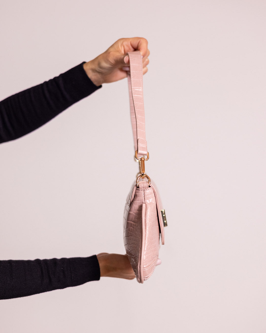 Borsa baguette  coccodrillo