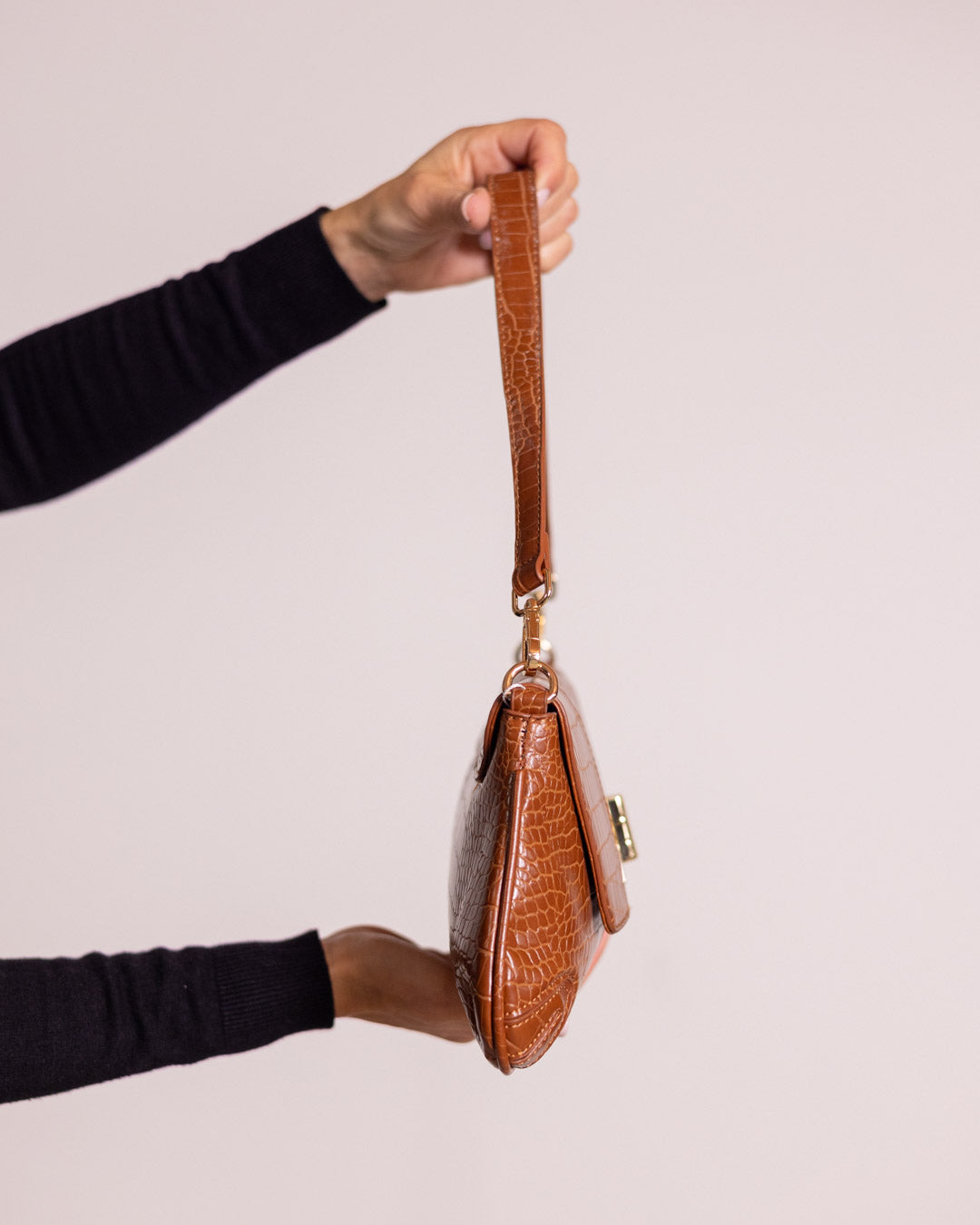 Borsa baguette  coccodrillo