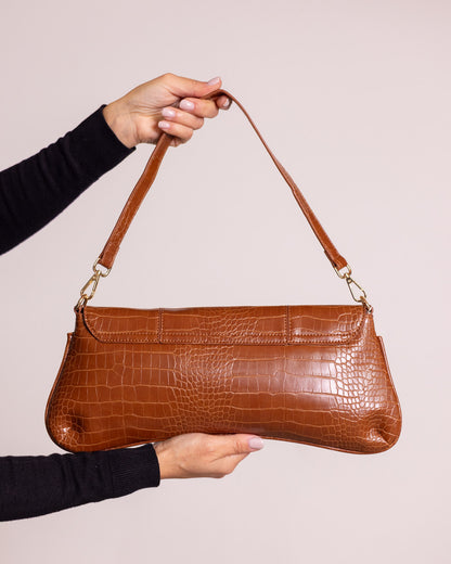 Borsa baguette  coccodrillo