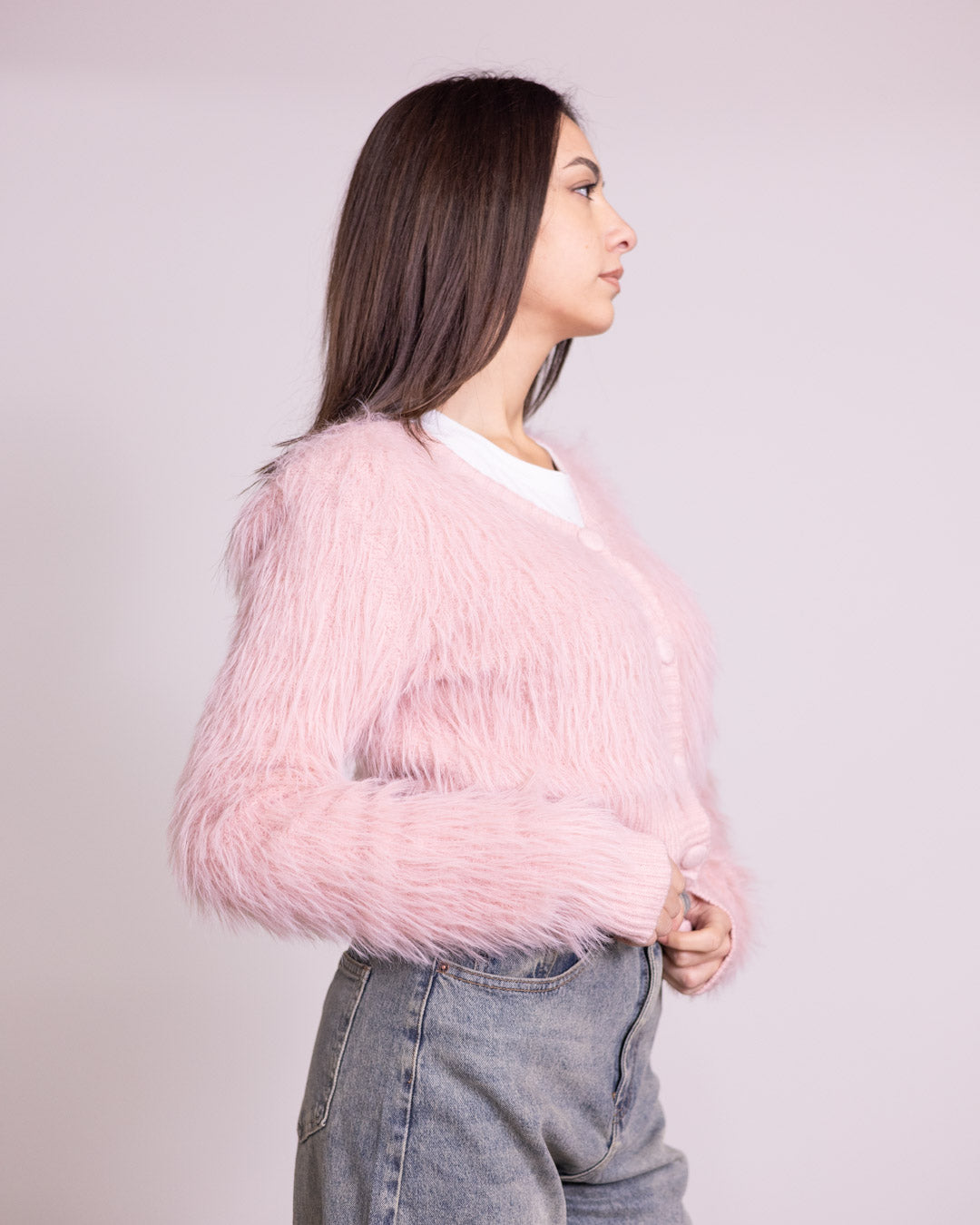 Cardigan cropped 4 bottoni