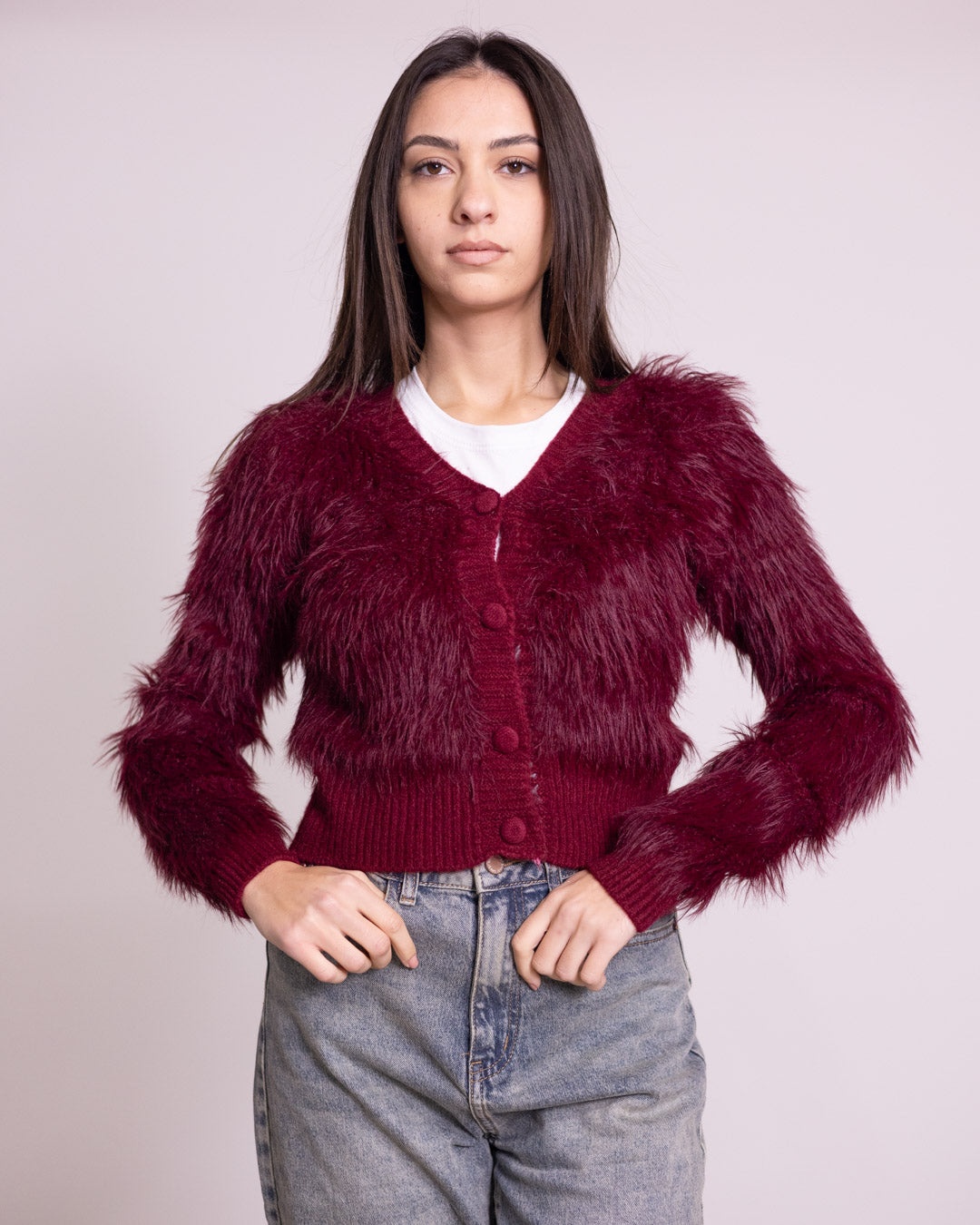 Cardigan cropped 4 bottoni