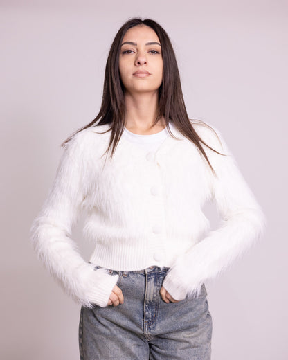 Cardigan cropped 4 bottoni