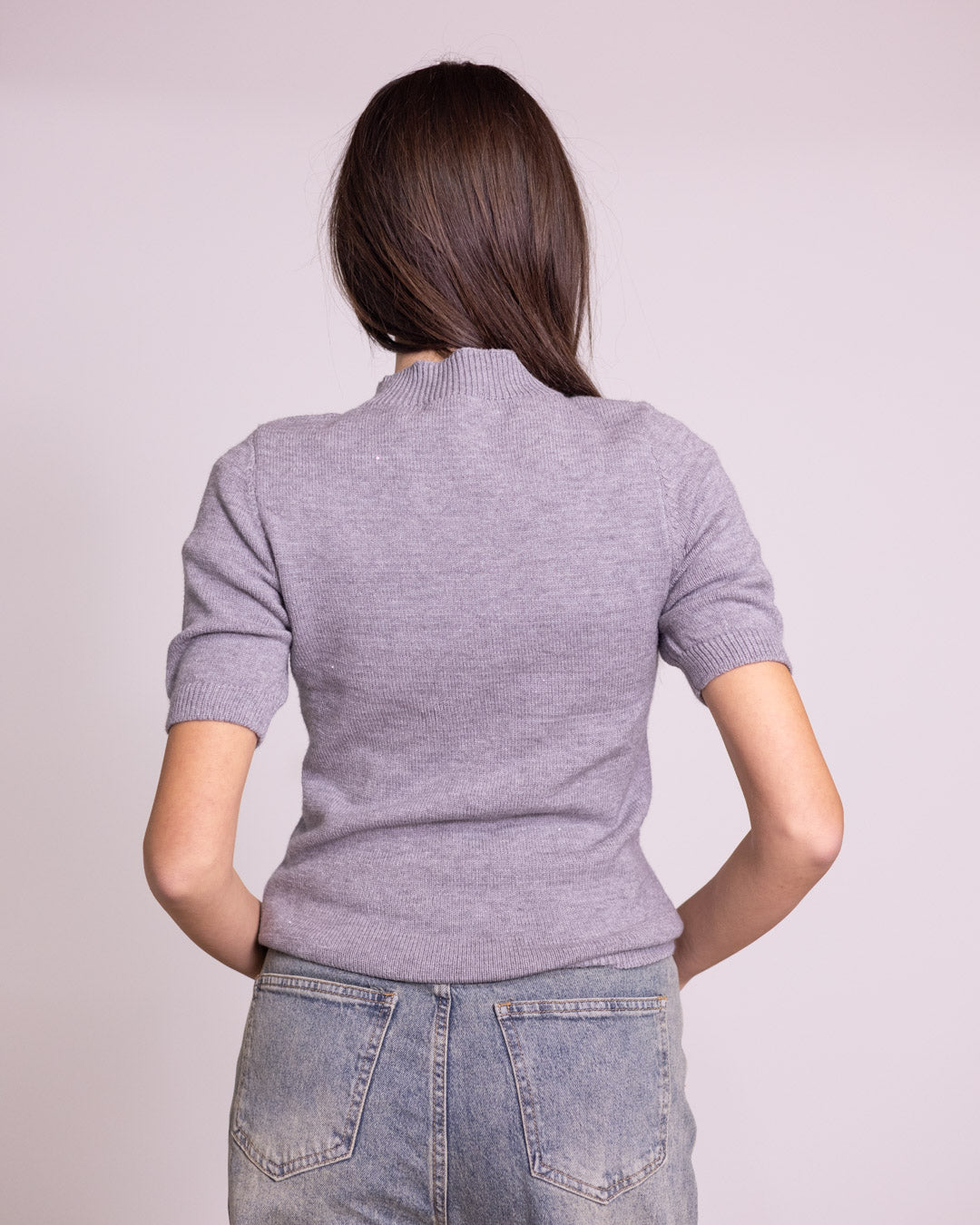 Maglione girocollo con brillantini