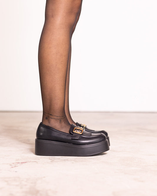 Mocassino platform con fibbia