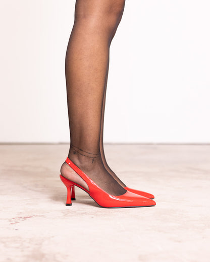 Décolleté slingback vernice