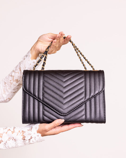 Borsa compatta chevron