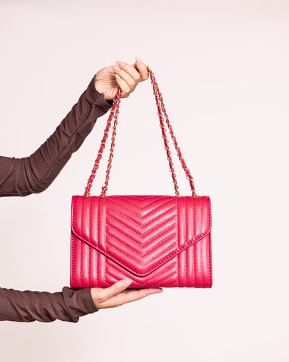 Borsa compatta chevron