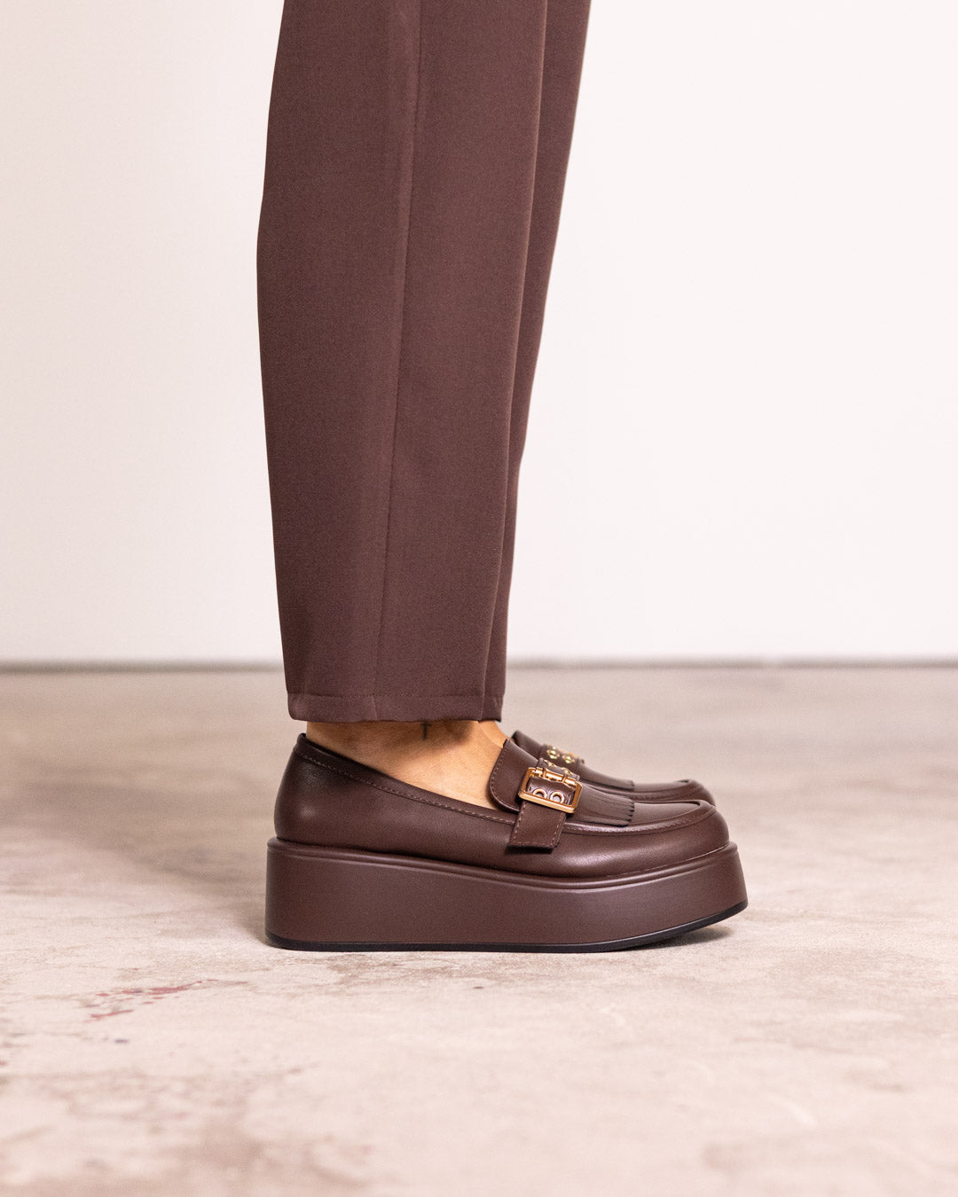 Mocassino platform con fibbia