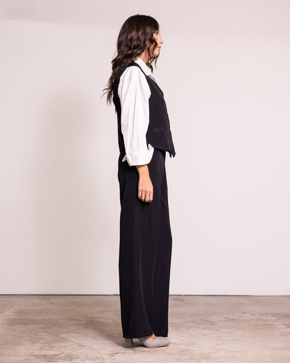 Completo gilet e pantaloni a gamba larga