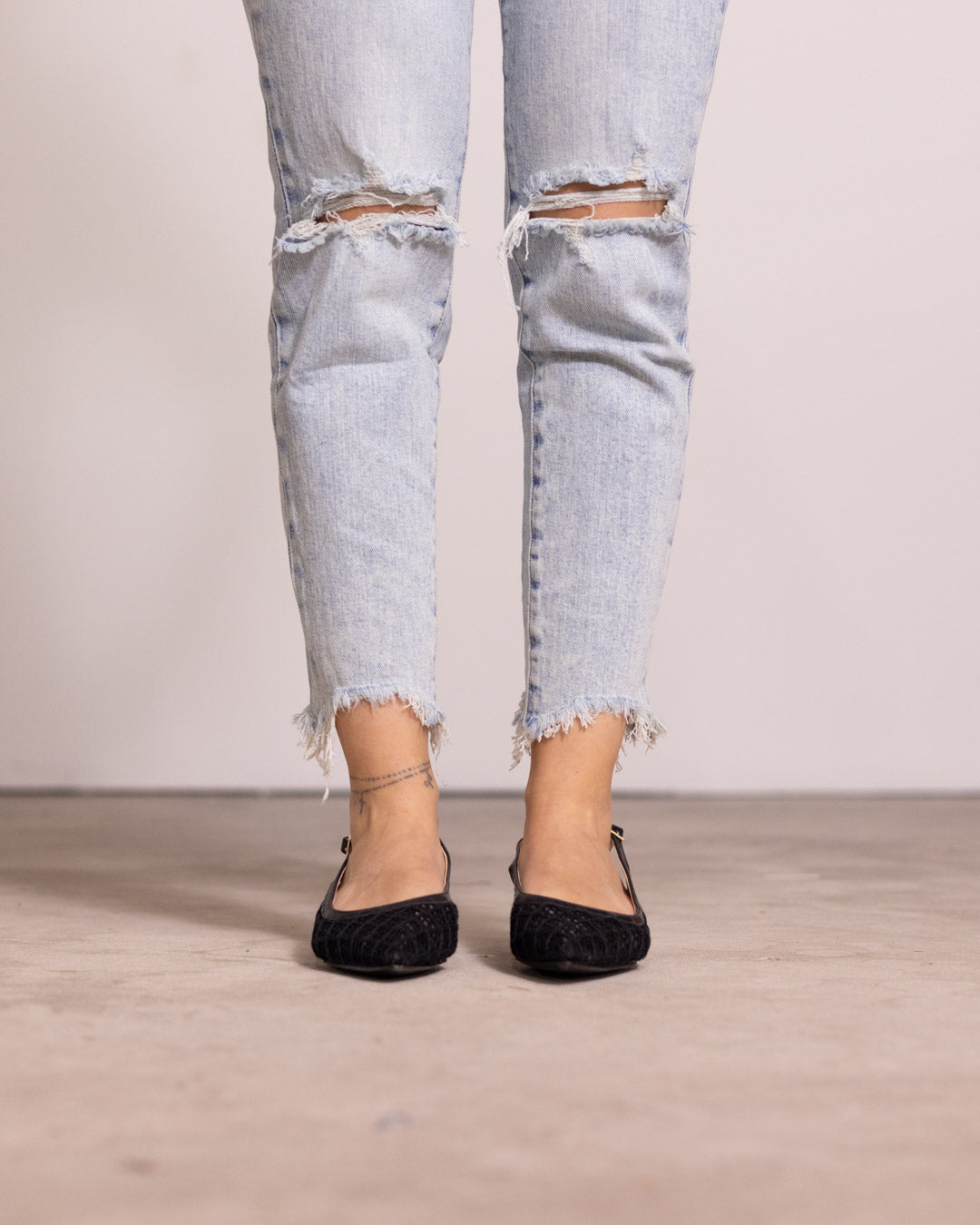 Ballerina slingback tessuto a rete