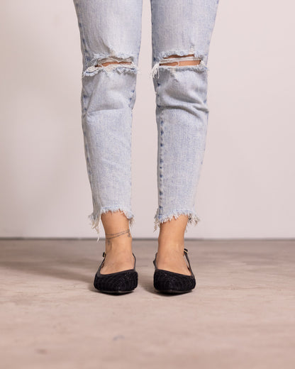 Ballerina slingback tessuto a rete