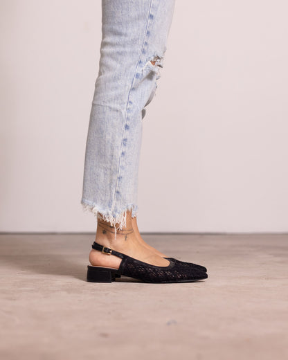 Ballerina slingback tessuto a rete