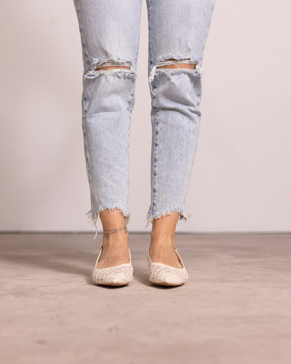 Ballerina slingback tessuto a rete