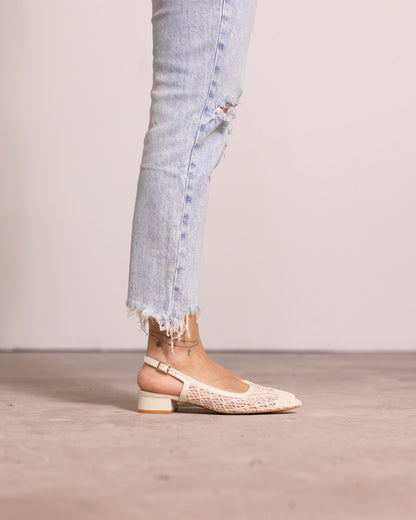 Ballerina slingback tessuto a rete