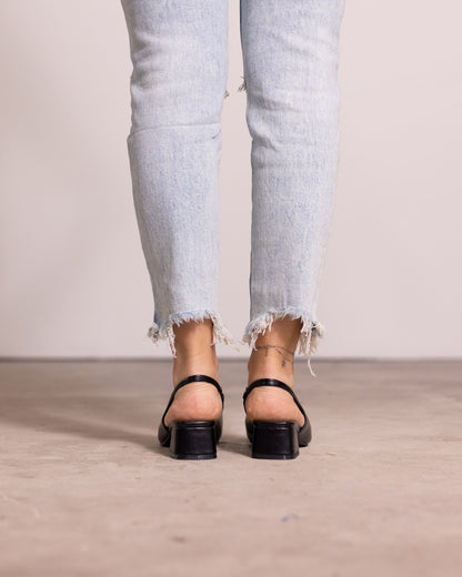 Décolleté slingback tacco quadrato