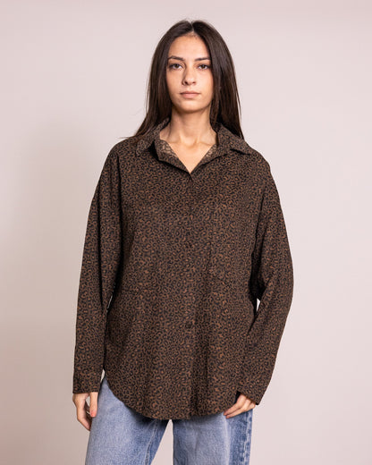 Camicia leopardata con doppia tasca