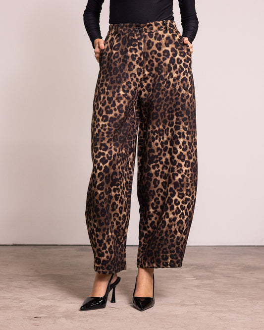 Pantalone palazzo leopardato