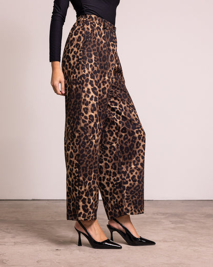 Pantalone palazzo leopardato